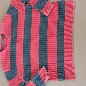 St. John's Bay red and gray striped sweater.     size m